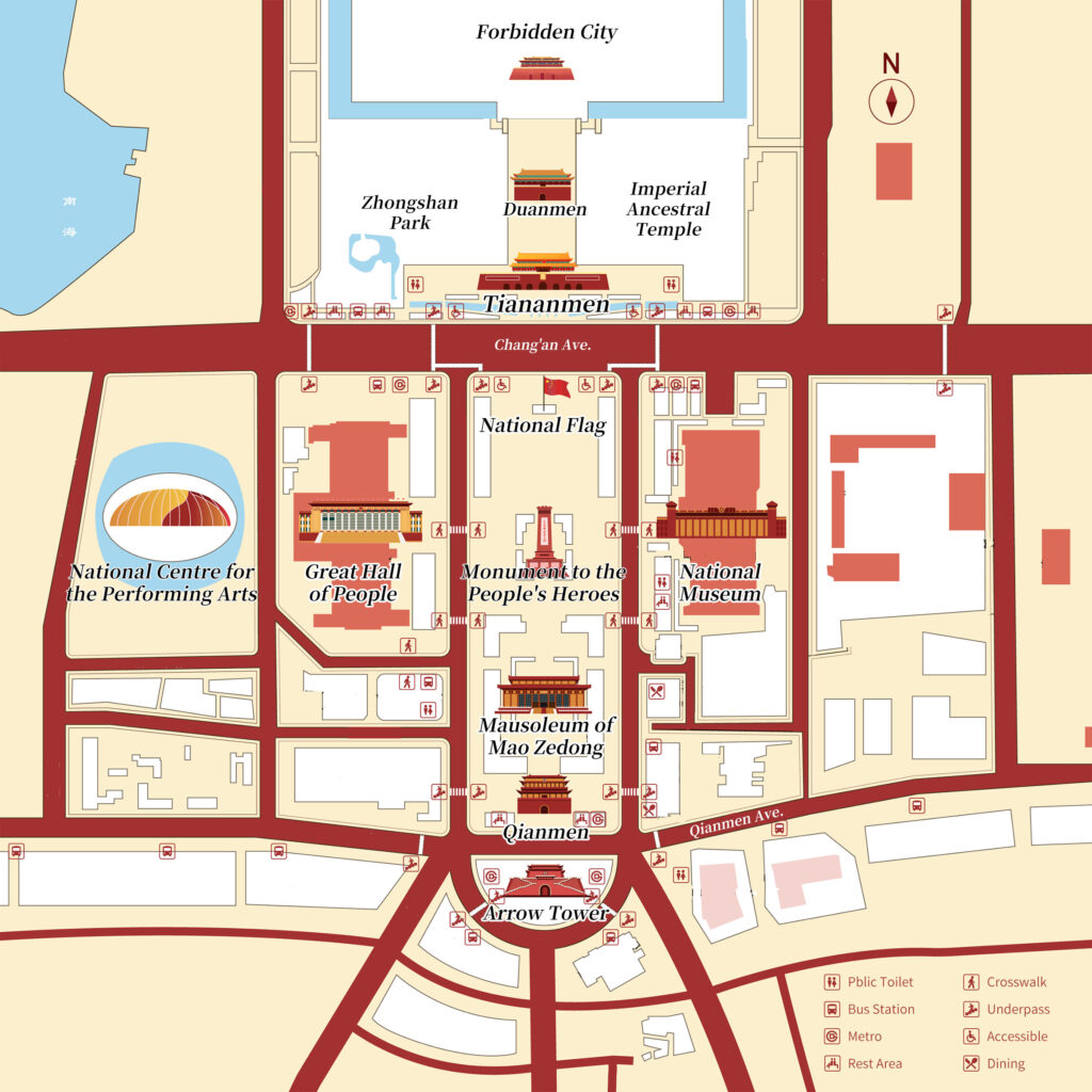 Map of Tiananmen Square